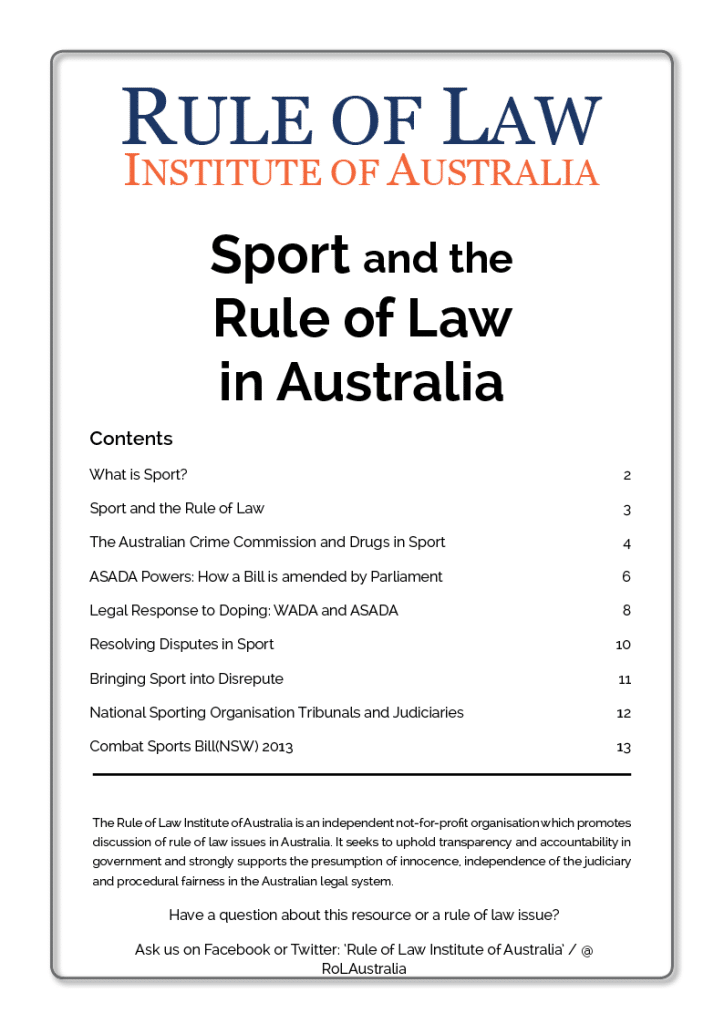 Sport And The Law | Rule Of Law Education Centre