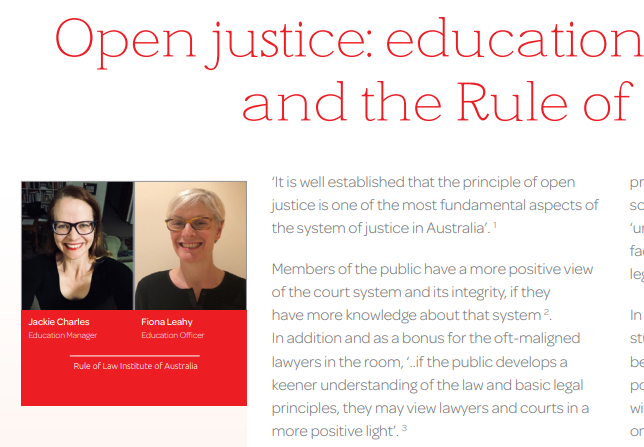 Open Justice: Education and Court Visits