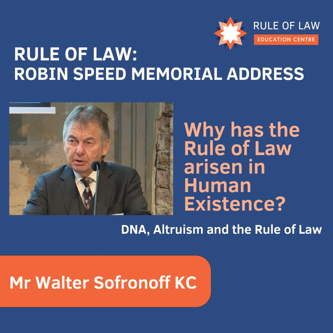 Rule of Law Lecture Sofronoff 2024